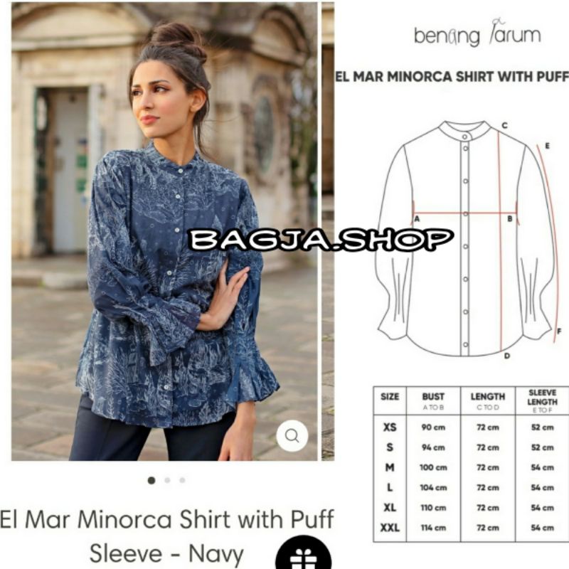El mar Minorca Shirt with puff Buttonscarves Benang Jarum X Mmehuillet