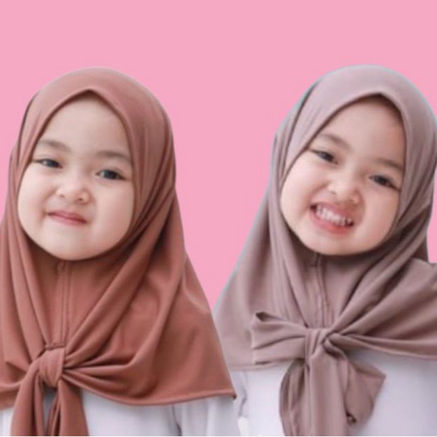 Jilbab Instan Anak Segitiga Bahan Jersy  Kerudung Instan Anak