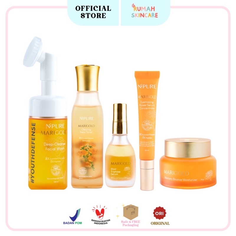 NPURE Marigold Youth Defense SERIES | Toner | Serum | Facewash | Moisturizer | Eye Cream ANTI AGING