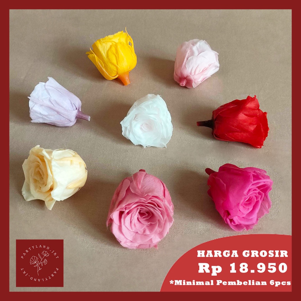 Artificial Flower Preserved Rose  Bunga Kering  Dekorasi Hias Pajangan