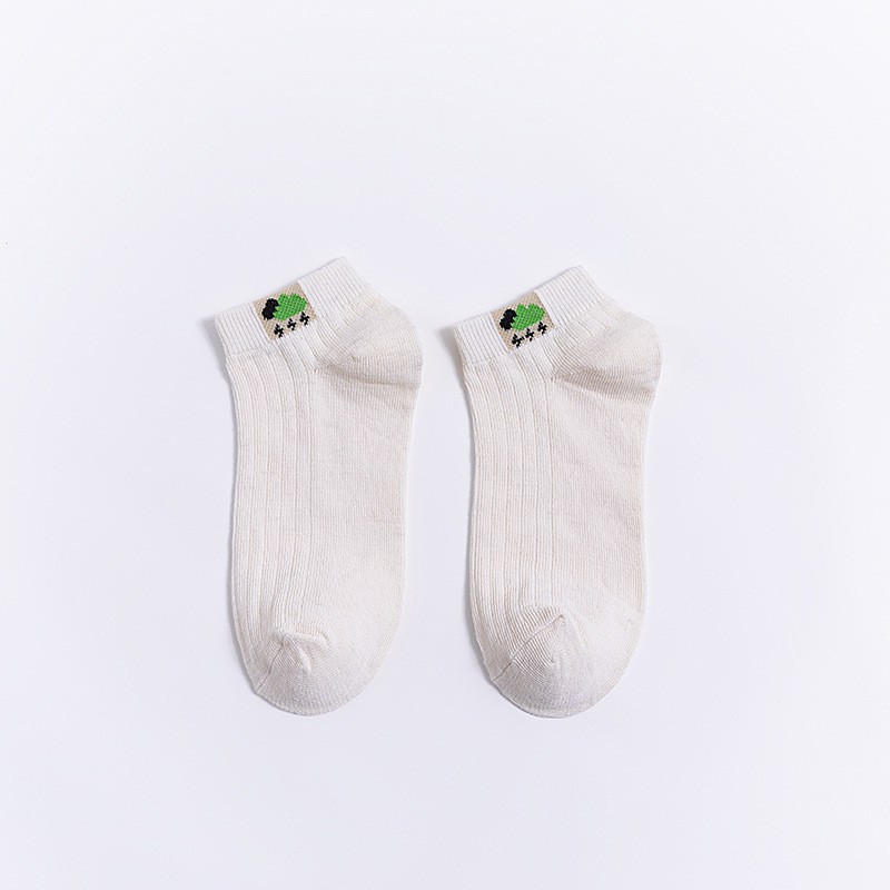 OVERFLOWS.ID Kaos kaki Polos Motif Cuaca Weather Ankle Sock Ala Korea-IVORY
