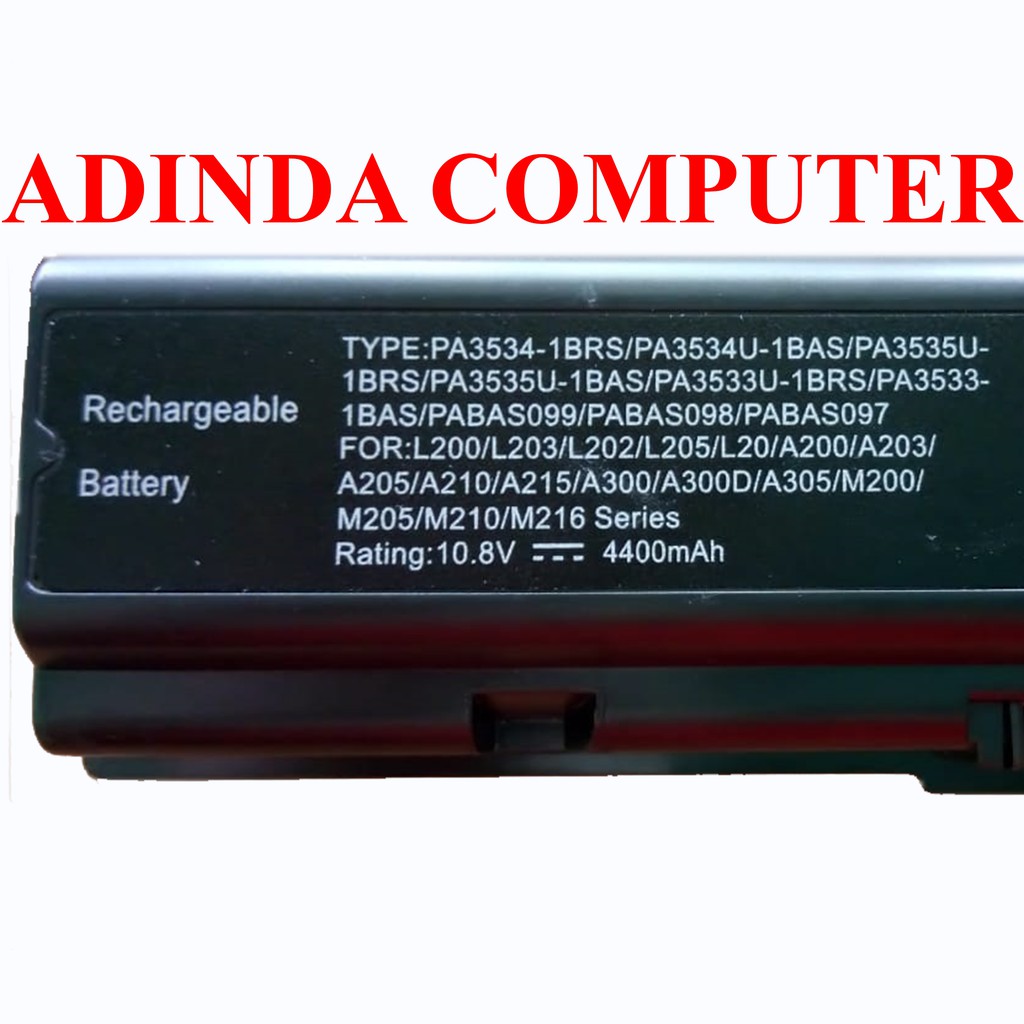 Baterai Toshiba A200 A500 A500D A505, L203 L205 L300 L300D L305