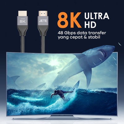 Kabel HDMI to HDMI JETE X8 I Kabel 2 Meter - Garansi 2 Tahun Rusak Tukar Baru