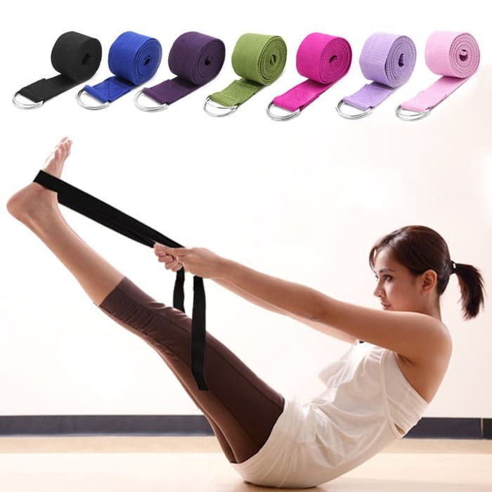 TBI D Ring Tali Yoga Stretch Strap Band Panjang Long Gym Pilate Fitness