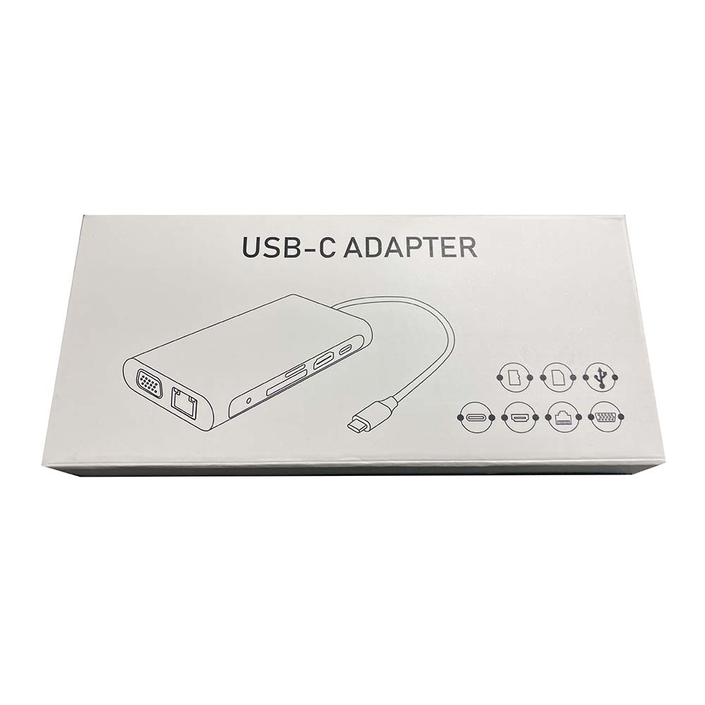 USB Type C Hub 10 in 1 HDMI + VGA + USB 3.0 + RJ45 + Card Reader + PD Charging - HB3004