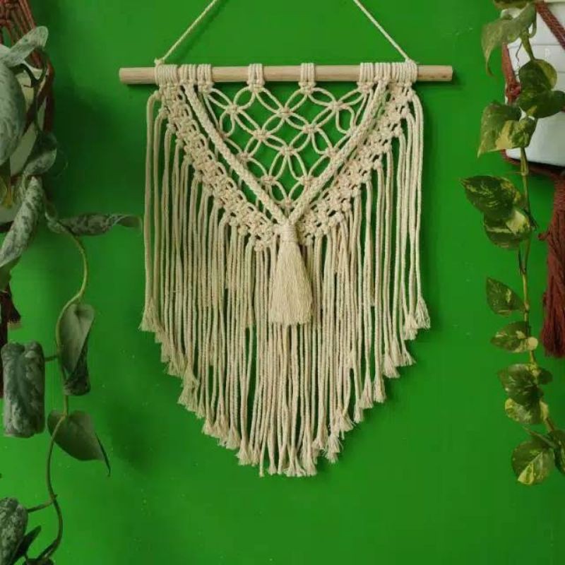 Macrame Rumbai ukuran 35 cm(Hiasan dinding)