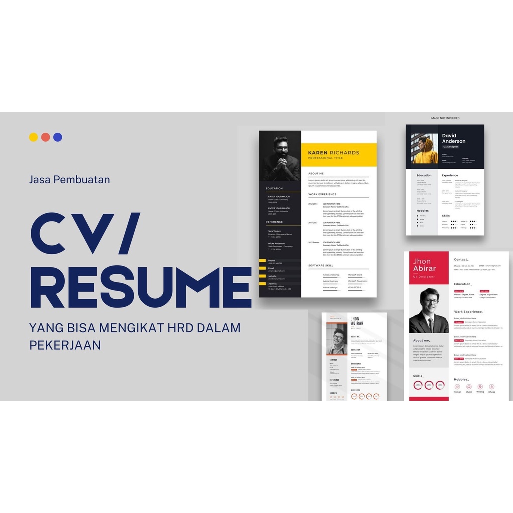 Jasa Desain CV dan Surat lamaran Kerja | Curriculum Vitae | Resume
