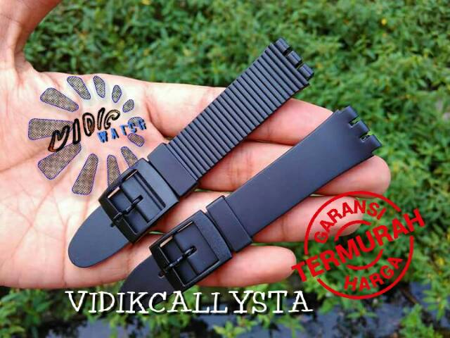 TALI JAM 17 MM HITAM GARIS SKIN CHRONO IRONY MEDIUM IRONY BIG STANDART GENT SCUBA200