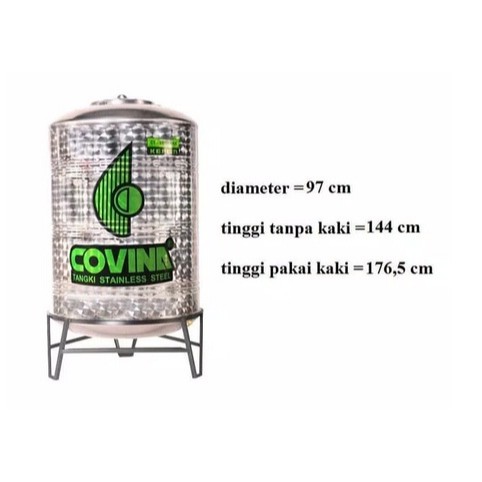 Tangki Air / Tandon Toren Stainless merk Covina tipe CT-1000 BK