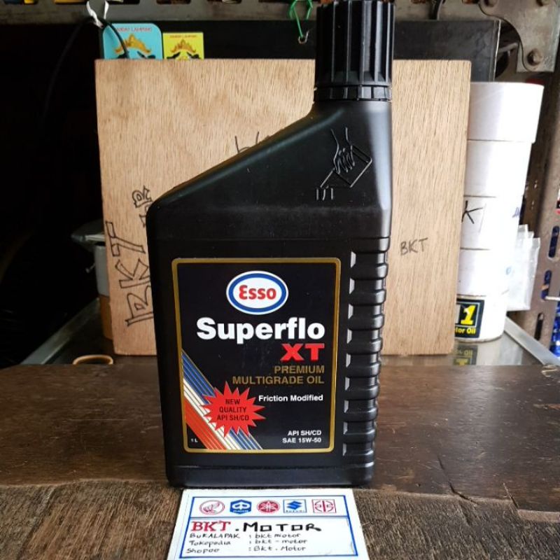 Oli jadul ESSO Superflo XT SAE 15W-50 API SH CD isi 1 liter