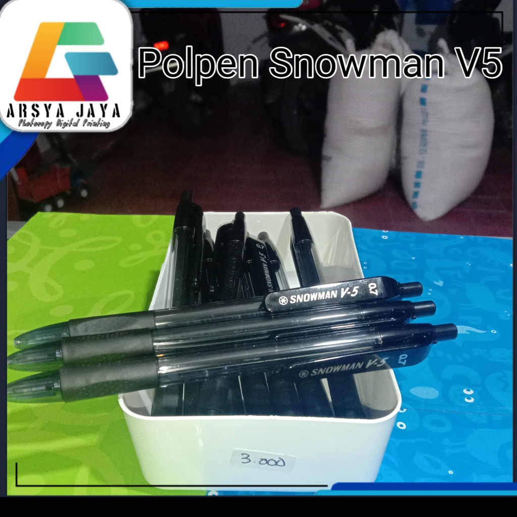 

( 1 PCS ) Pulpen Snowman V5 0.7 MM Ballpoint Pen Snowman V-5 0.7Mm