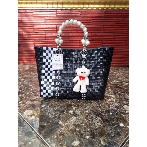 Tas anyaman/tas anyaman plastik jali/tas cantik/tas wanita