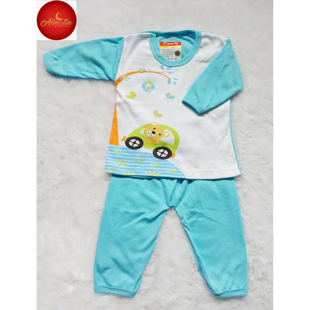 Setelan Baju Panjang Bayi Motif Mobil / Grosir 3 Stel Setelan Baju Bayi Panjang Piyama / Harga 3Stel