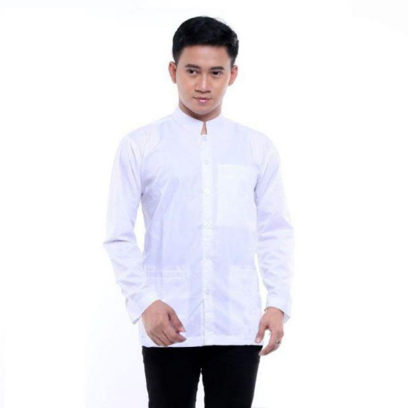 baju koko muslim habaib polos putih