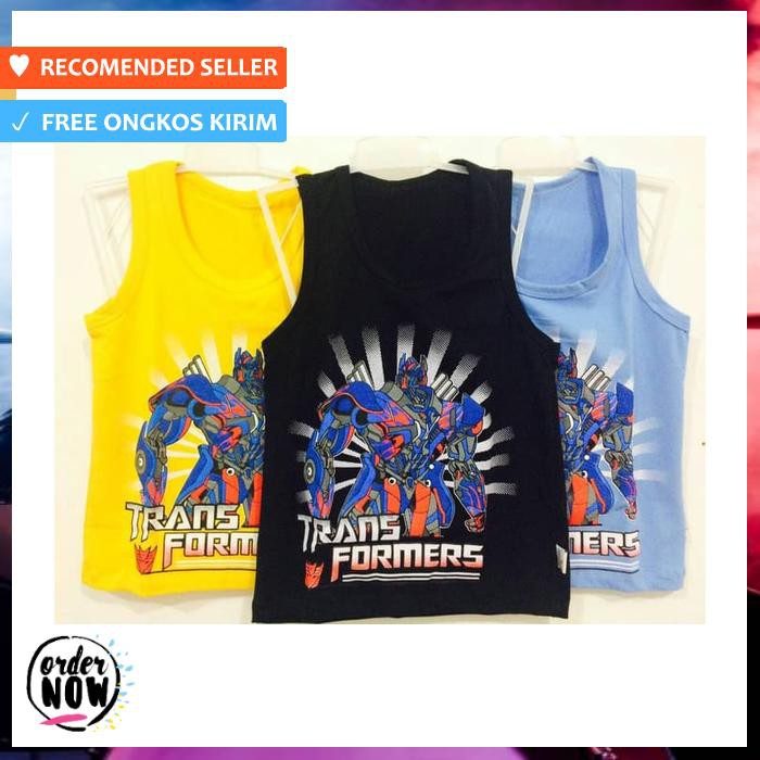 KAOS DALAM / SINGLET ANAK LAKI LAKII KARAKTER KARTUN 100% KATUN