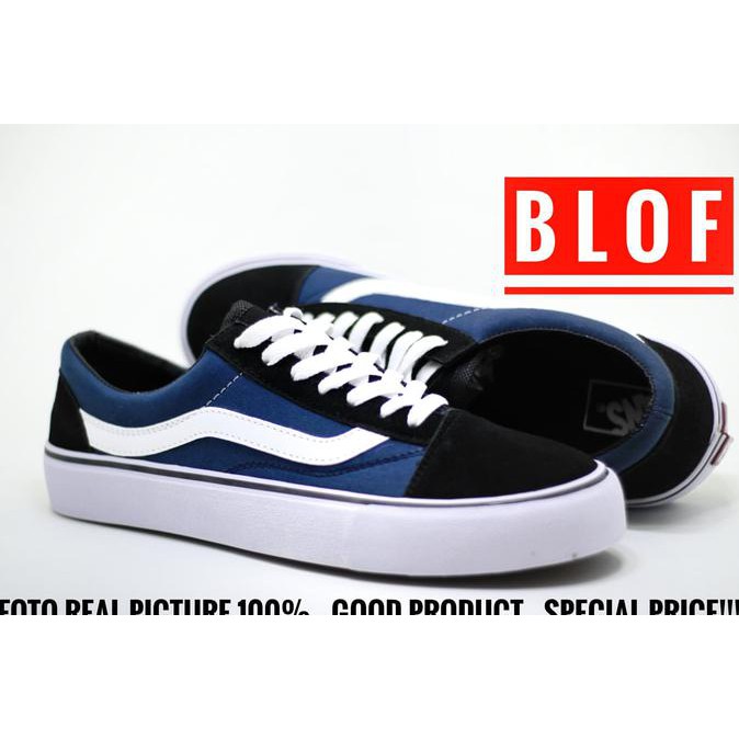 More Walk Sepatu Vans Old School Hitam Navy List Putih For Cowo-Cewe / - Hitam, 36