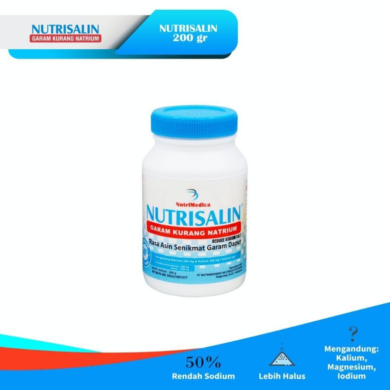 

NUTRISALIN GARAM SEHAT 200GR GARAM KURANG NATRIUM