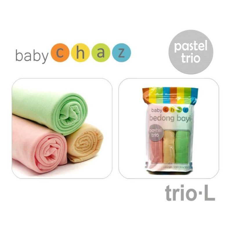 Baby Chaz Bedong / Swaddle Pastel Trio Bedong Bayi (Isi 3/Pack)