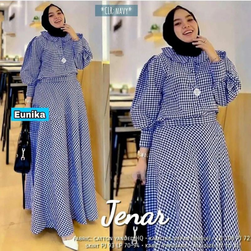 Setelan Rok. Fashion Muslim. Fashion Wanita. Stelan rok. Stelan wanita. Jenar Set