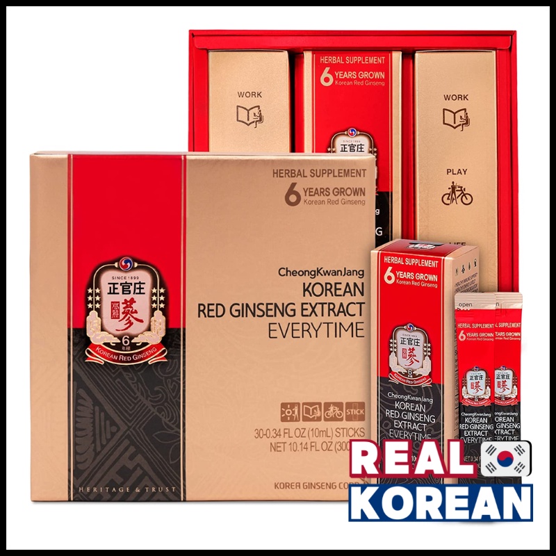 Cheong Kwan Jang Ginseng Corporation Korean Red Ginseng Extract Everytime Individual Package 10ml*30PCS (3BOXES)