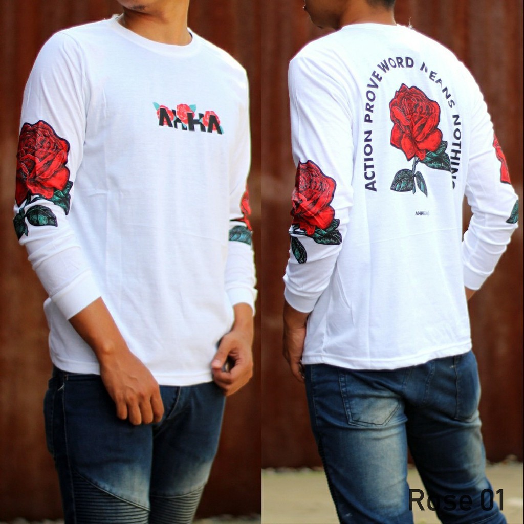 Kaos AHHA gank - baju AHHA Rose - Longsleeve AHHA Rose 01