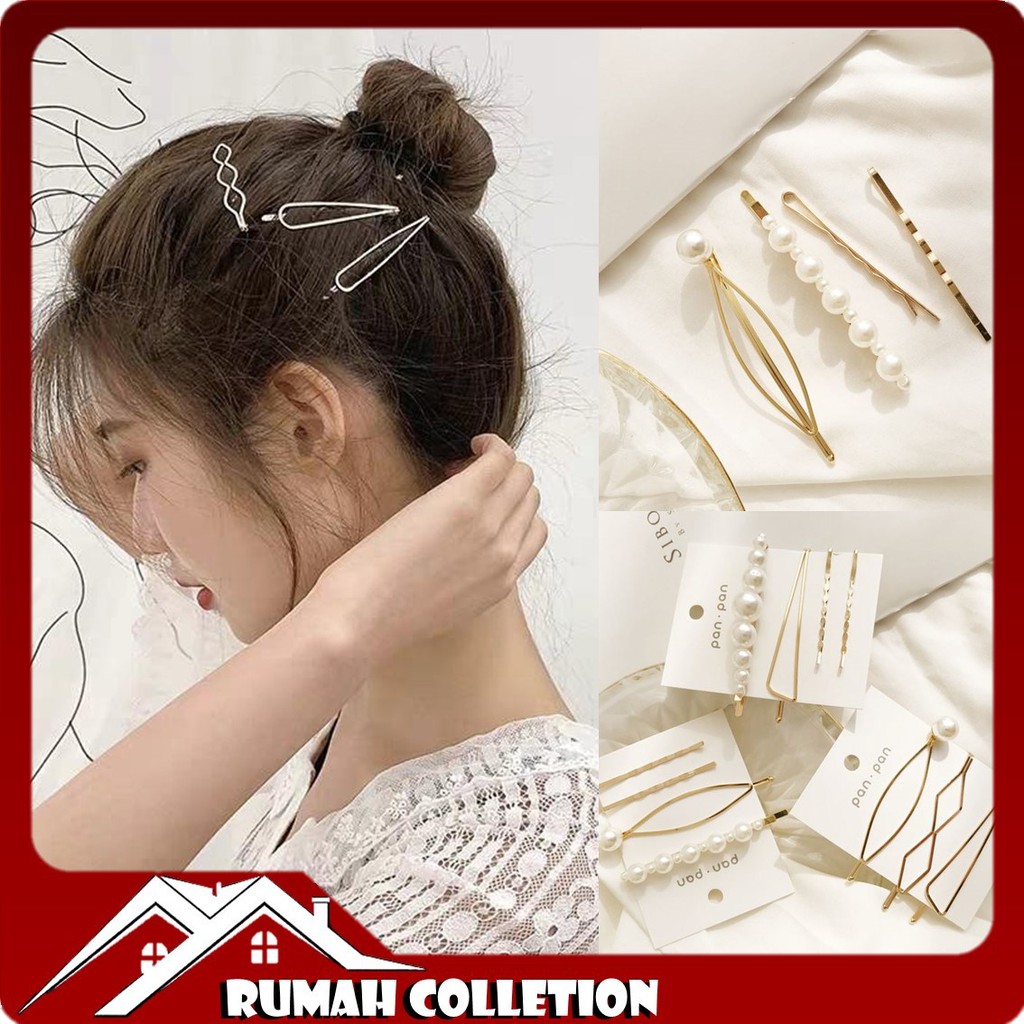 Rc Jepit Rambut Mutiara 4 In 1 Elegant Penjepit Rambut Mutiara