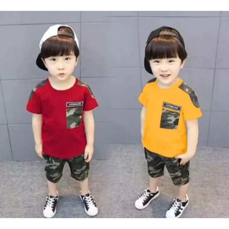 SETELAN BAJU KAOS ANAK ANAK/SETELAN ARMY PENDEK ANAK TERMURAH