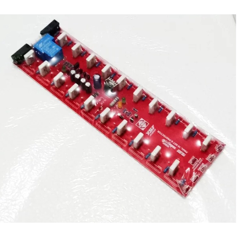 PCB Line Final Untuk 10 Set Transistor Final Plus Speaker Protector & Clip Indikator