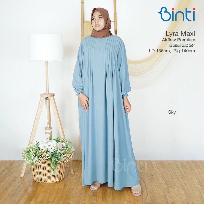 Gamis jumbo polos ld 136 bahan airflow ORI Binti