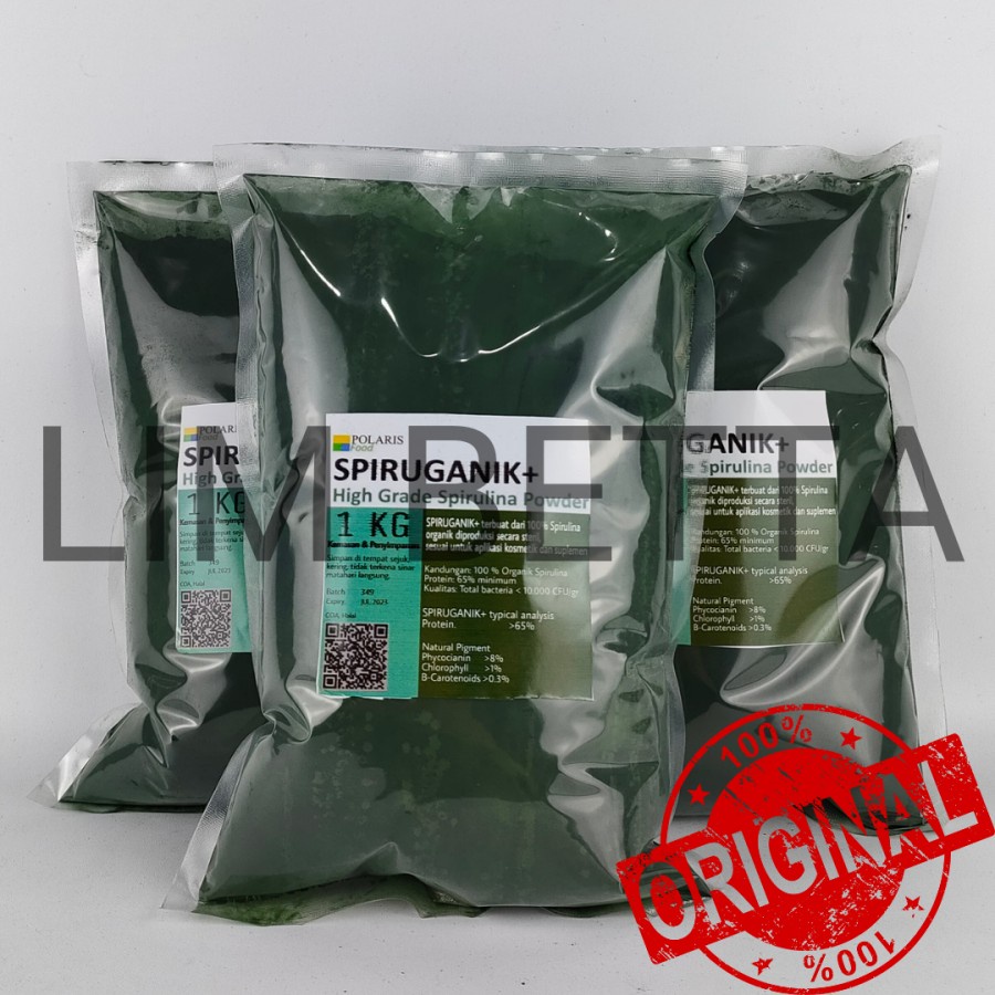 (1 KG) SPIRUGANIK + 1 KG / SPIRULINA POWDER / SPIRULINA SPIRUGANIK +