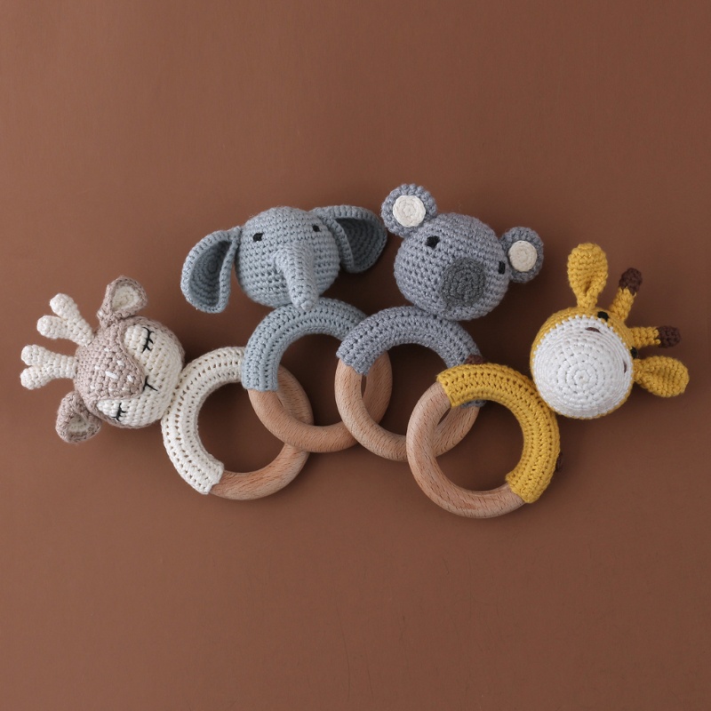 Mary 1pc Mainan Rattle Teether Kayu Bayi DIY