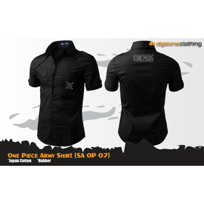 Kemeja Anime One Piece Black Army Shirt (SA OP 07)