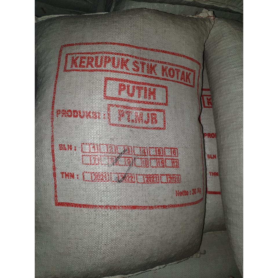 [Zak] Kerupuk Mentah Stick Stik Soto Putih Bentuk Kotak &amp; Lonjong 30kg