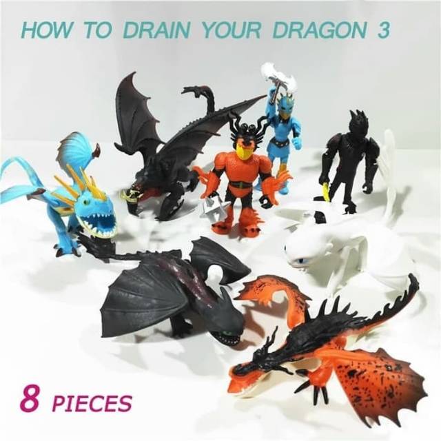 MOMBABY1 Figure How To Train Your Dragon 1 set isi 8 pcs / Topper Cake Kue