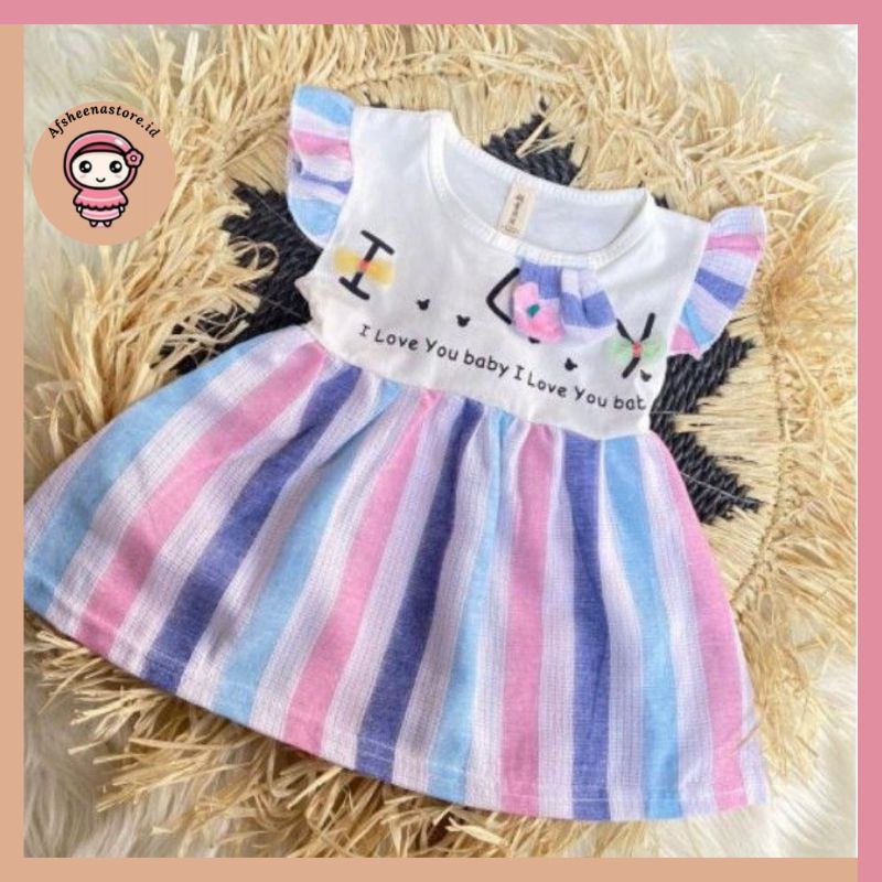 Afsheenastore Dress Anak Katun Serat Dress Bayi