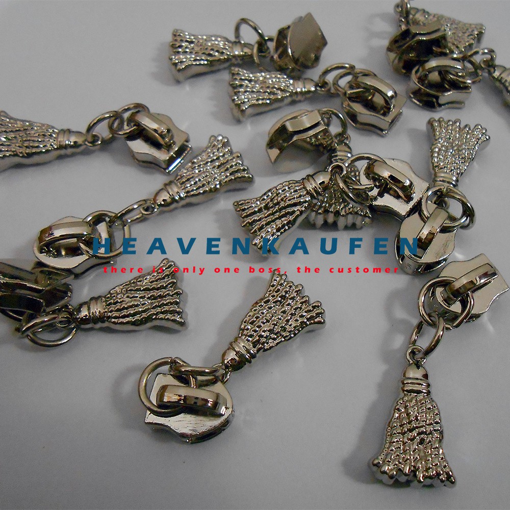 Kepala Resleting/Kepala Zipper No 5 Model Rumbai Nikel Silver