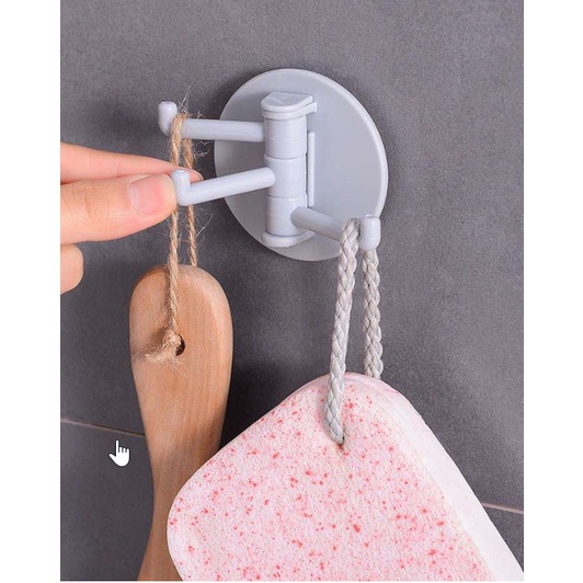 GANTUNGAN TEMPEL HOOK 3 CABANG PUTAR / TEMPELAN DINDING KAIT TEMBOK PINTU KAMAR MANDI HANGER PENGAIT BAJU