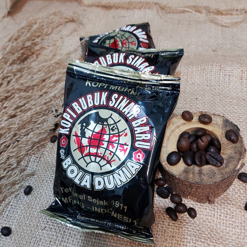 

Kopi Bubuk Lampung Sinar Baru ~ cap Bola Dunia 94gr (100gr)