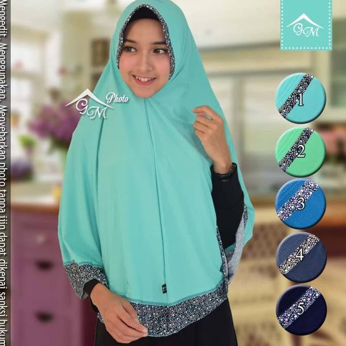 New Murmer Jilbab Hijab Langsung Instan Bergo List Motif Pet Jersey Ena
