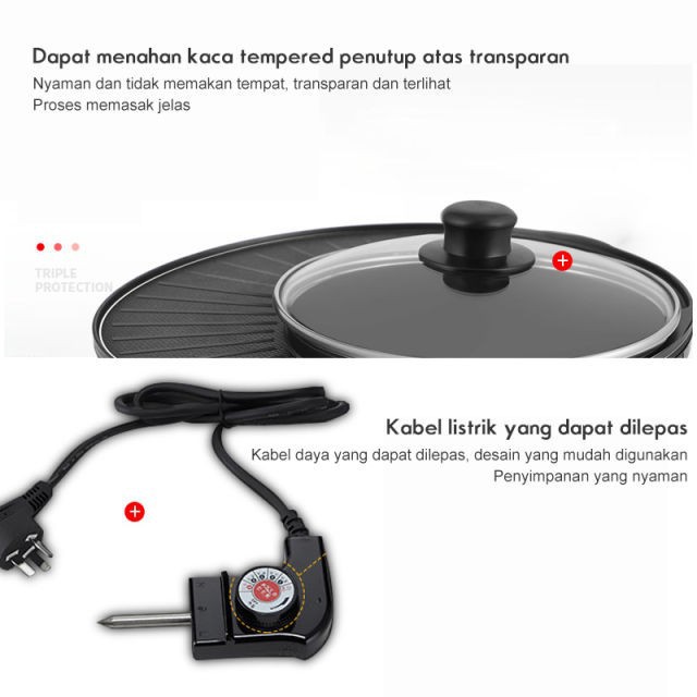 Panci BBQ 2in1 bisa Hotpot dan BBQ Panci Hotpot Elektrik Steambot