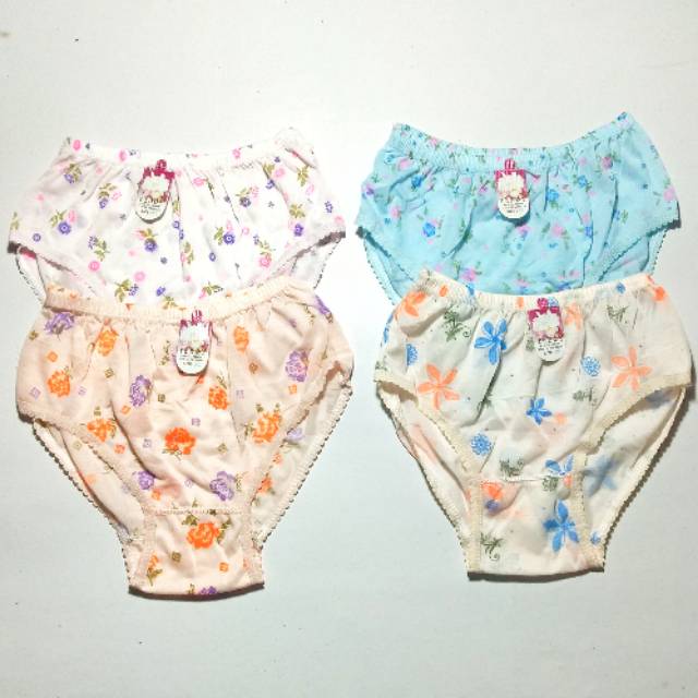 12 Pcs CD Putri Yuliana Celana Dalam Wanita Dewasa Katun Motif Bunga