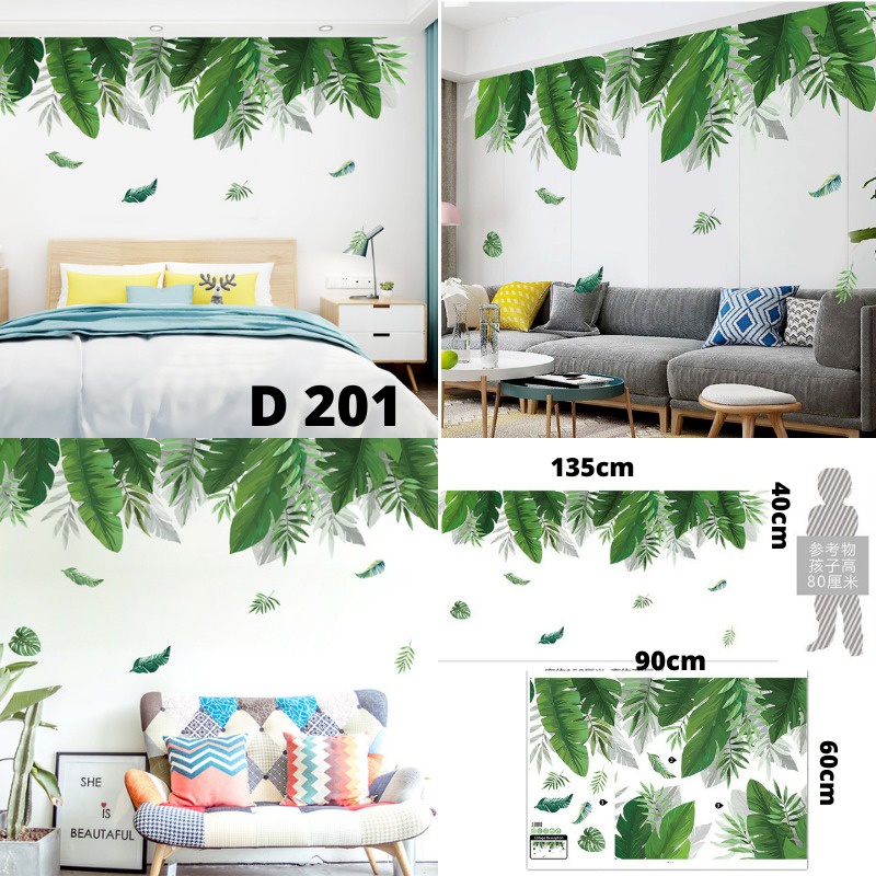 WALLSTIKER WALLSTIKER WALL STICKER STIKER PAPER WALLPAPER DINDING D3 MOTIF TANAMAN HIJAU DAUN POHON KAKTUS MONSTERA DEKORASI CAFE RUMAH PINTU JENDELA CERMIN KACA HIASAN KERAMIK KAMAR MANDI TOILET ANTI AIR WATERPROOF TEGEL KOMPOR KULKAS DAPUR 3D AESTHENTIC-D201