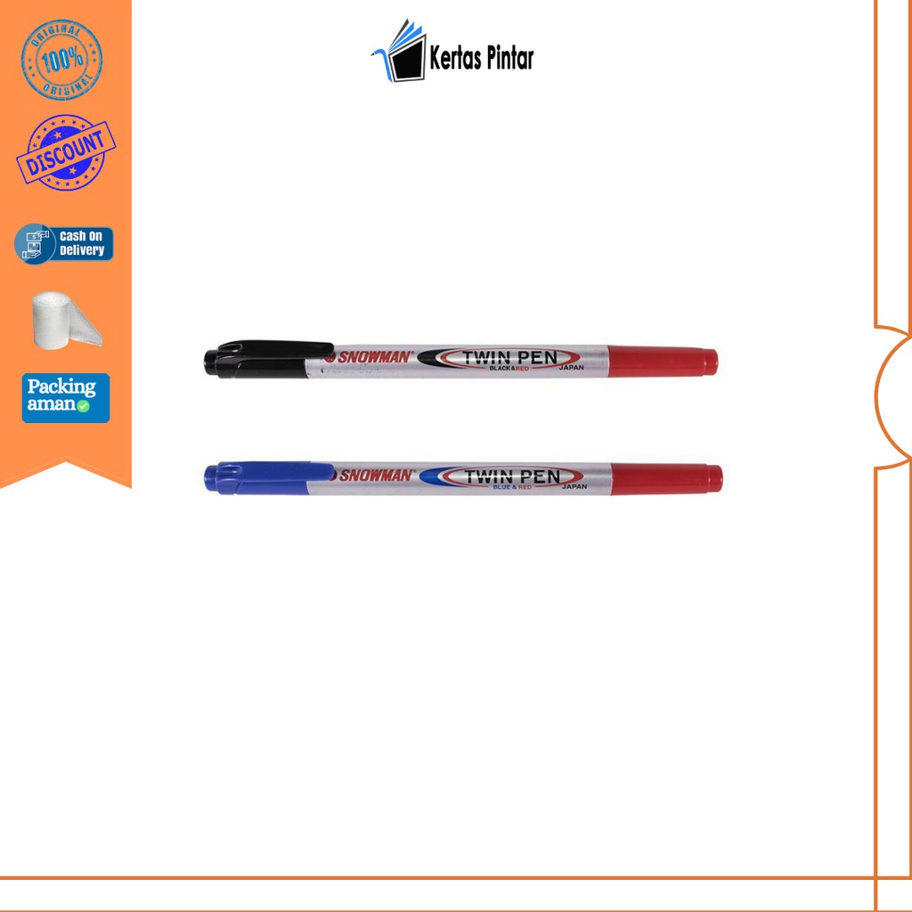 

MARKER SNOWMAN TWINPEN BLUE & RED BLACK & RED