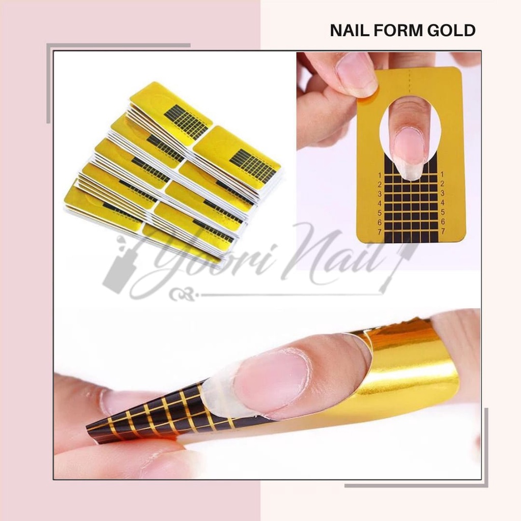 Nail form gold 50pcs extension nails nail foil double thick nail art