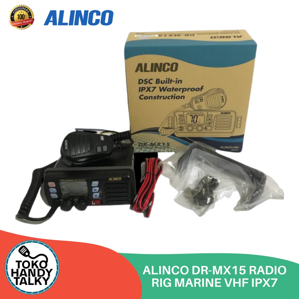 ALINCO RADIO RIG DR-MX15 MARINE VHF WATERPROOF IPX7 NEW ORIGINAL GARANSI RESMI POSTEL