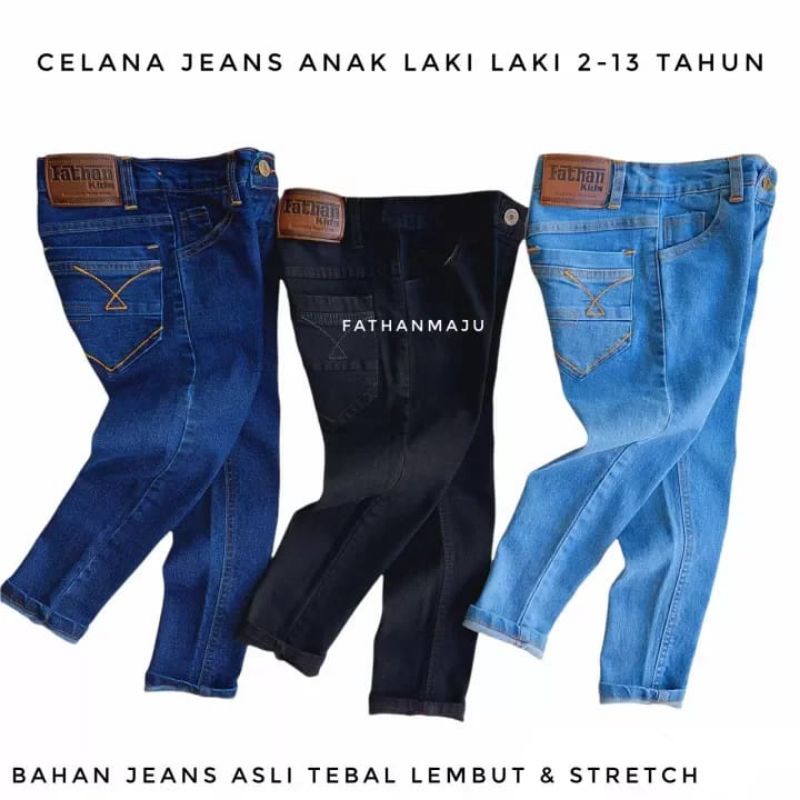 Celana  Panjang Jeans Anak Anak Cowok Laki Usia 3-7 Tahun Strecth Original