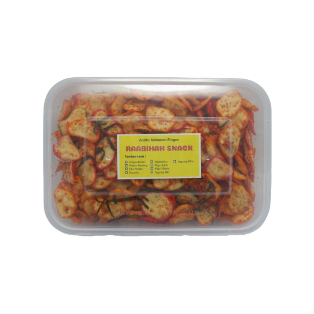 

KERUPUK SEBLAK BOX ISI 150GRAM / KERUPUK SEBLAK PEDAS / RAABIHAH SNACK