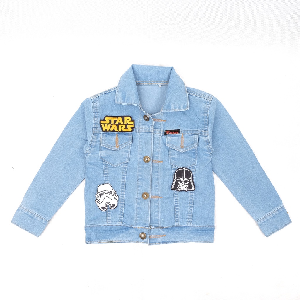 ORIGINAL JAKET JEANS ANAK LAKI LAKI PEREMPUAN STRWRS YELOW SERIES BORDIR  REAL PICT