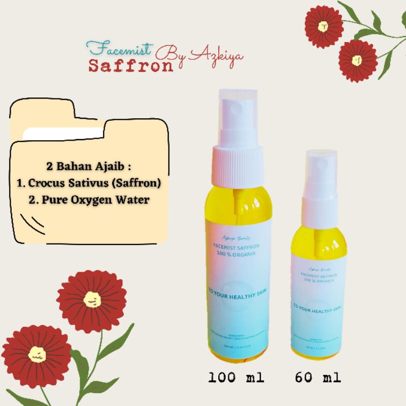 [Paket 25pcs] Facemist Saffron 100 ml 60 ml Original With Zam-zam Water Rose Water Oxigen Water | Facemist Saffron Good Quality