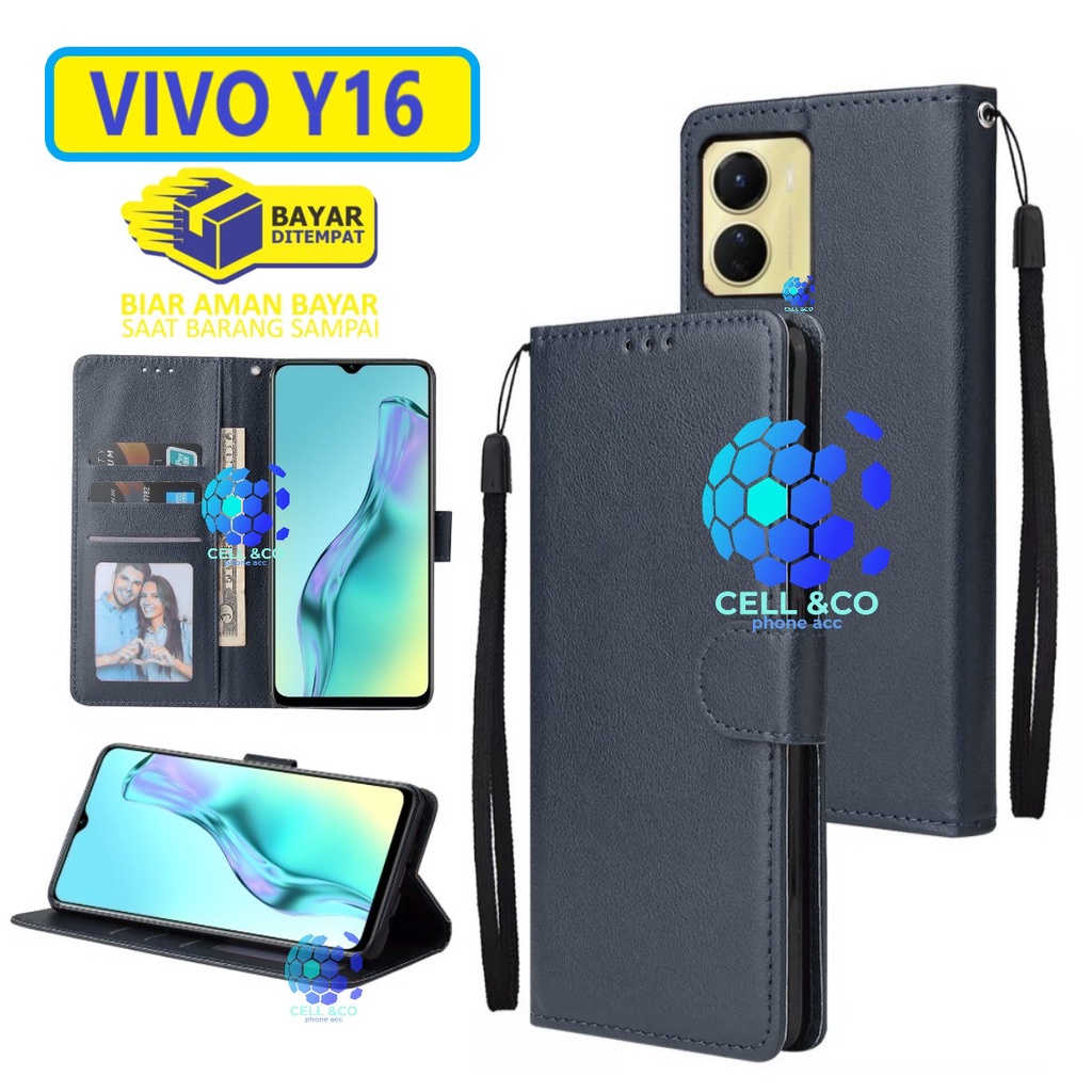 Flip cover NEW VIVO Y16 2022 Flip case buka tutup kesing hp casing hp flip case leather wallet